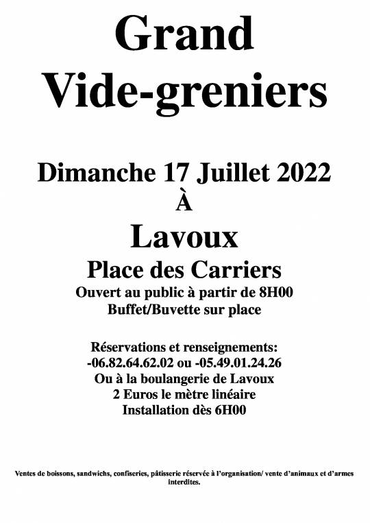 Lavoux - Grand vide-greniers