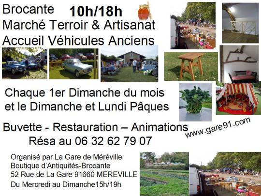 Méréville - Brocante occasion/collections -marché terroir &artisanat -accueil véhicule anciens